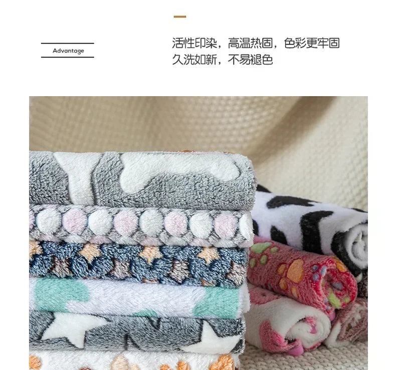 Coral Fleece Pet Sleeping Blanket Bed