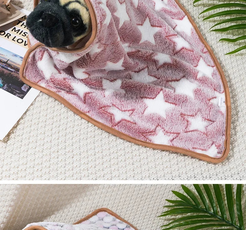 Coral Fleece Pet Sleeping Blanket Bed