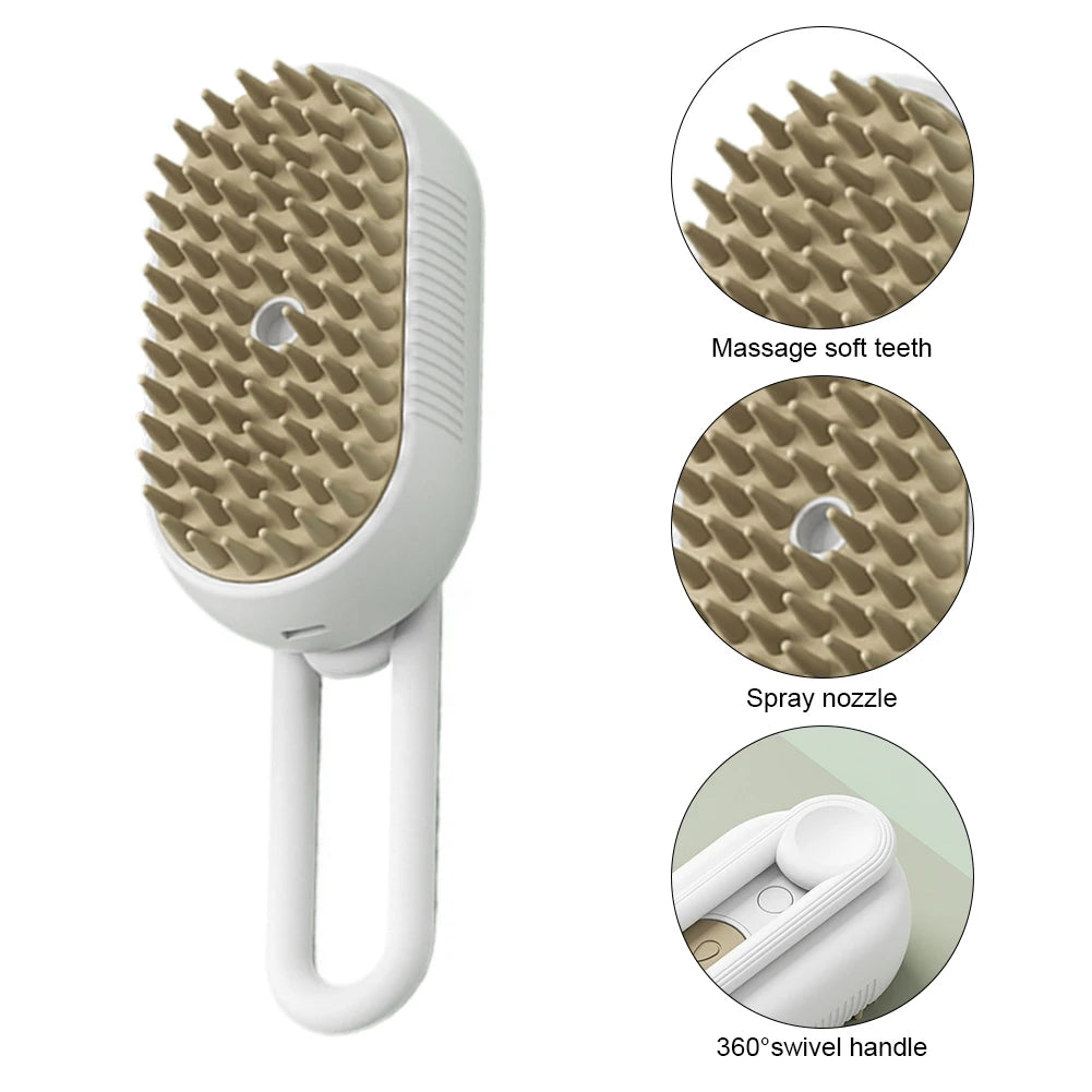Pet Electric Steam Brush and Grooming Comb