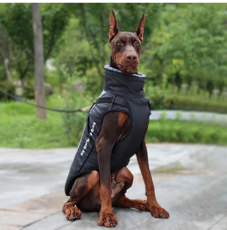 Clothes For Large Dogs Waterproof Big Dog Vest Jacket Autumn Winter Warm Fur Collar Pet Dog Coat For French Bulldog Wilma Dog