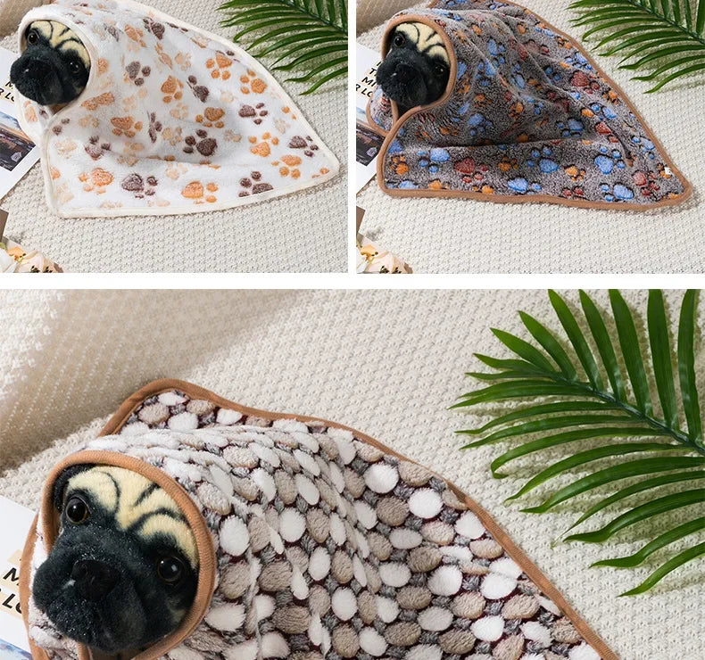 Coral Fleece Pet Sleeping Blanket Bed