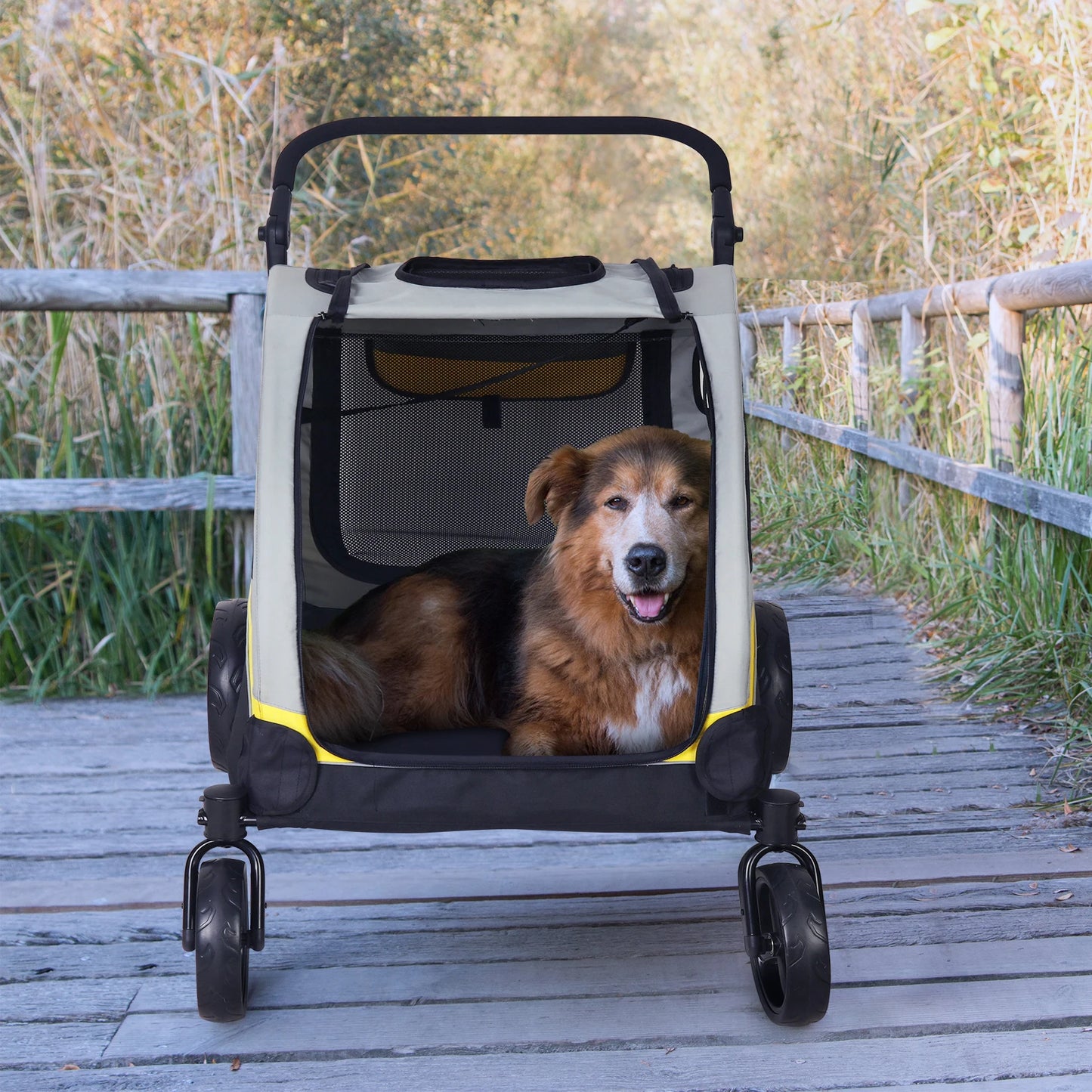 Portable Stroller 4 Wheels for Large Pets