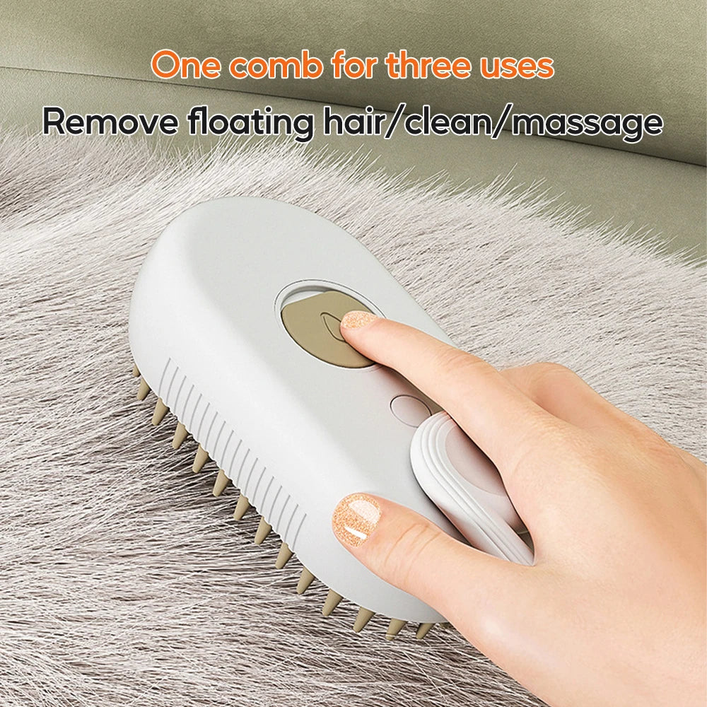Pet Electric Steam Brush and Grooming Comb