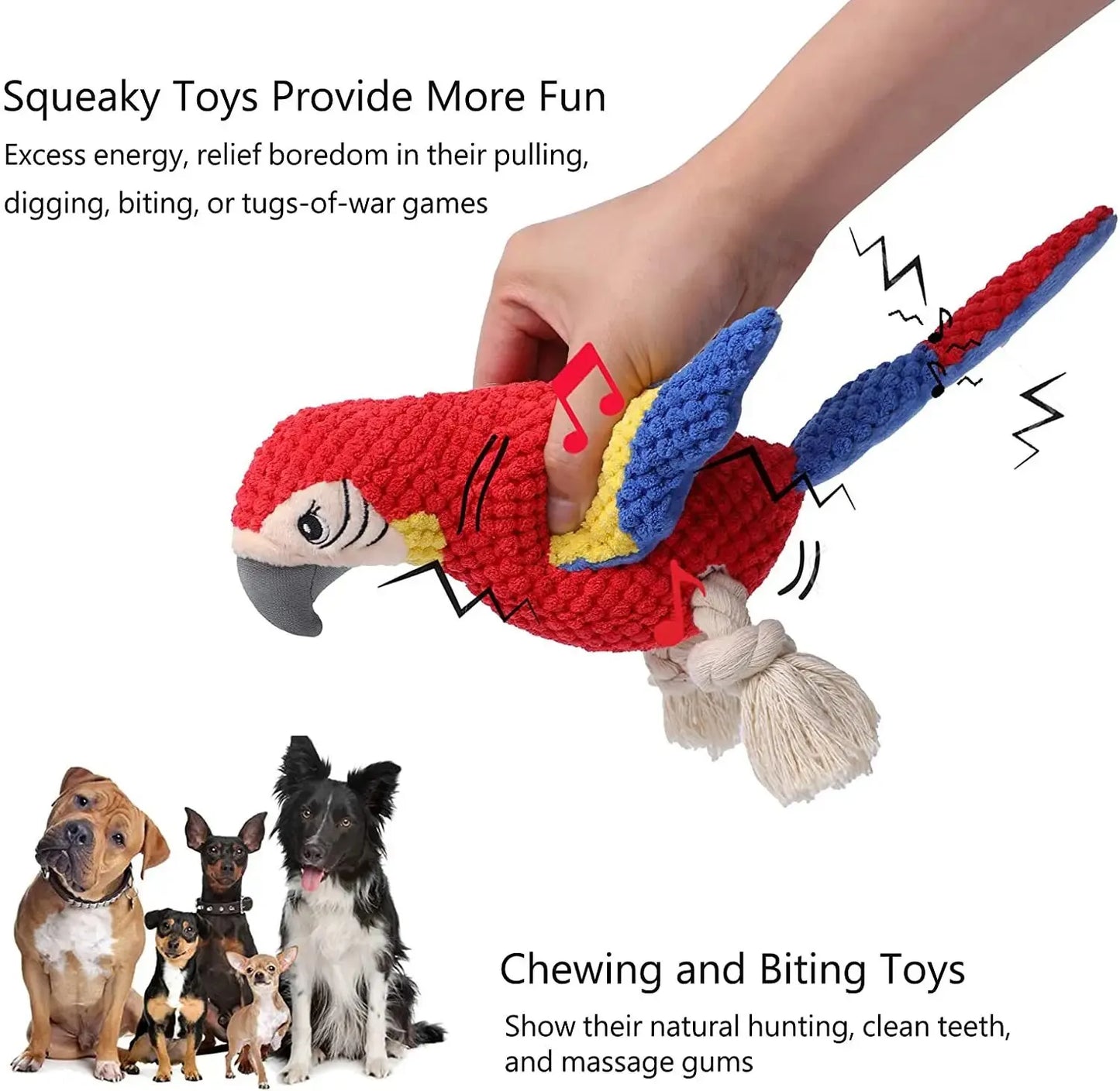 Indestructible Plush Parrot Pet Toy