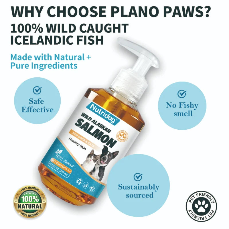 Pet Omega-3 Wild Alaskan Salmon Oil For Dogs & Cats