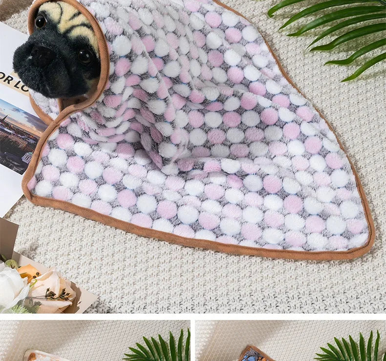 Coral Fleece Pet Sleeping Blanket Bed