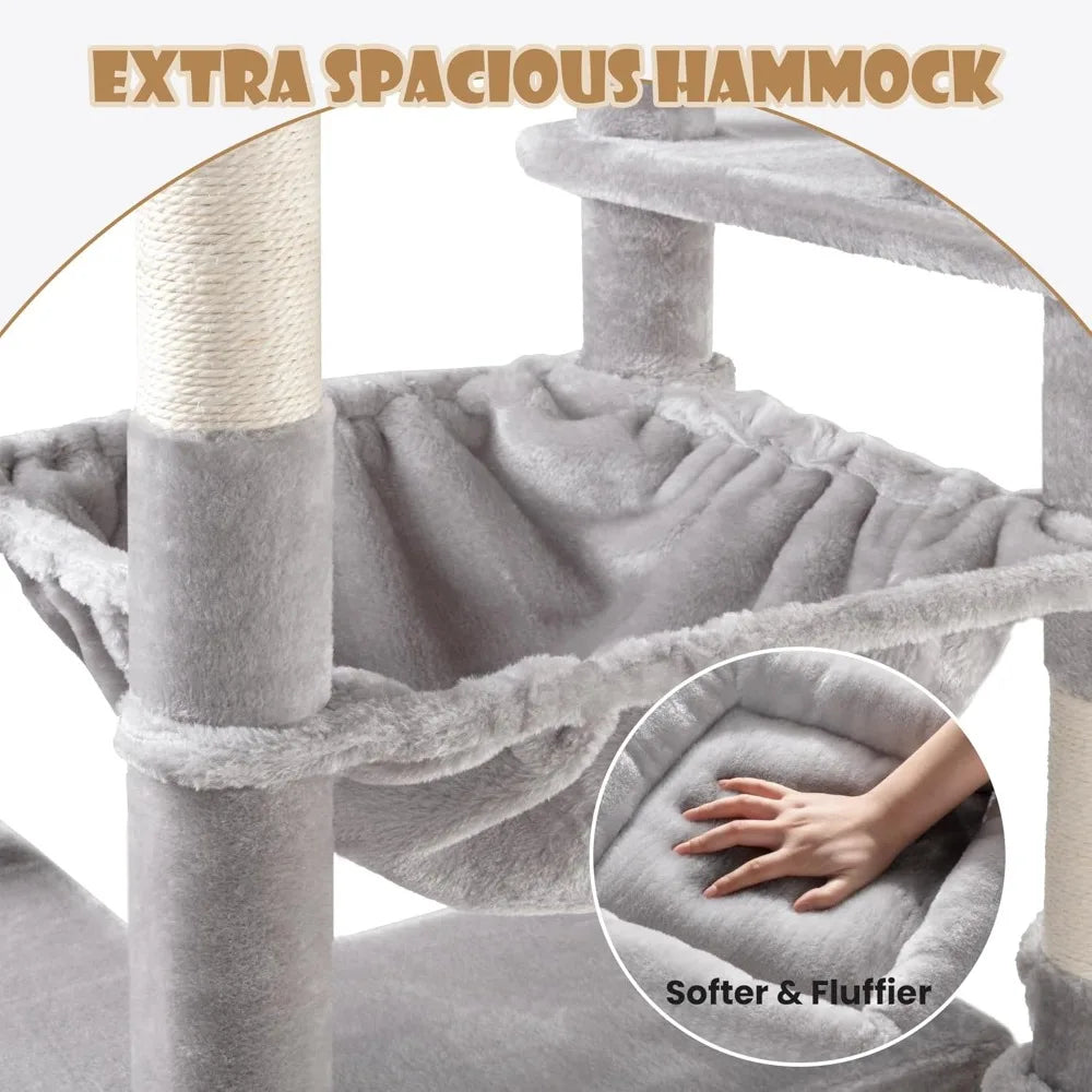 Multi-Level Tall Cat Tree Tower for Indoor Kitties