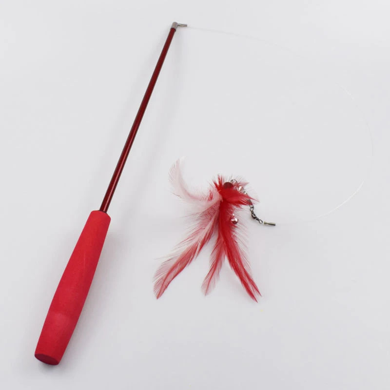 Three-Section Telescopic Fishing Pole Wand Catcher Teaser Toy