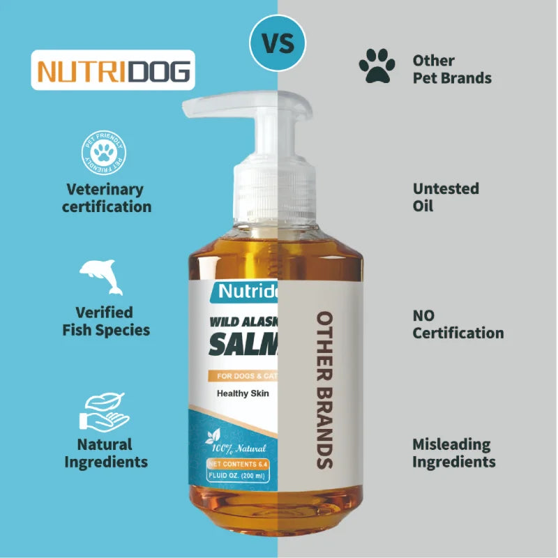 Pet Omega-3 Wild Alaskan Salmon Oil For Dogs & Cats