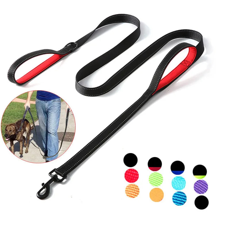 Heavy Duty Double Handle Nylon Dog Leash