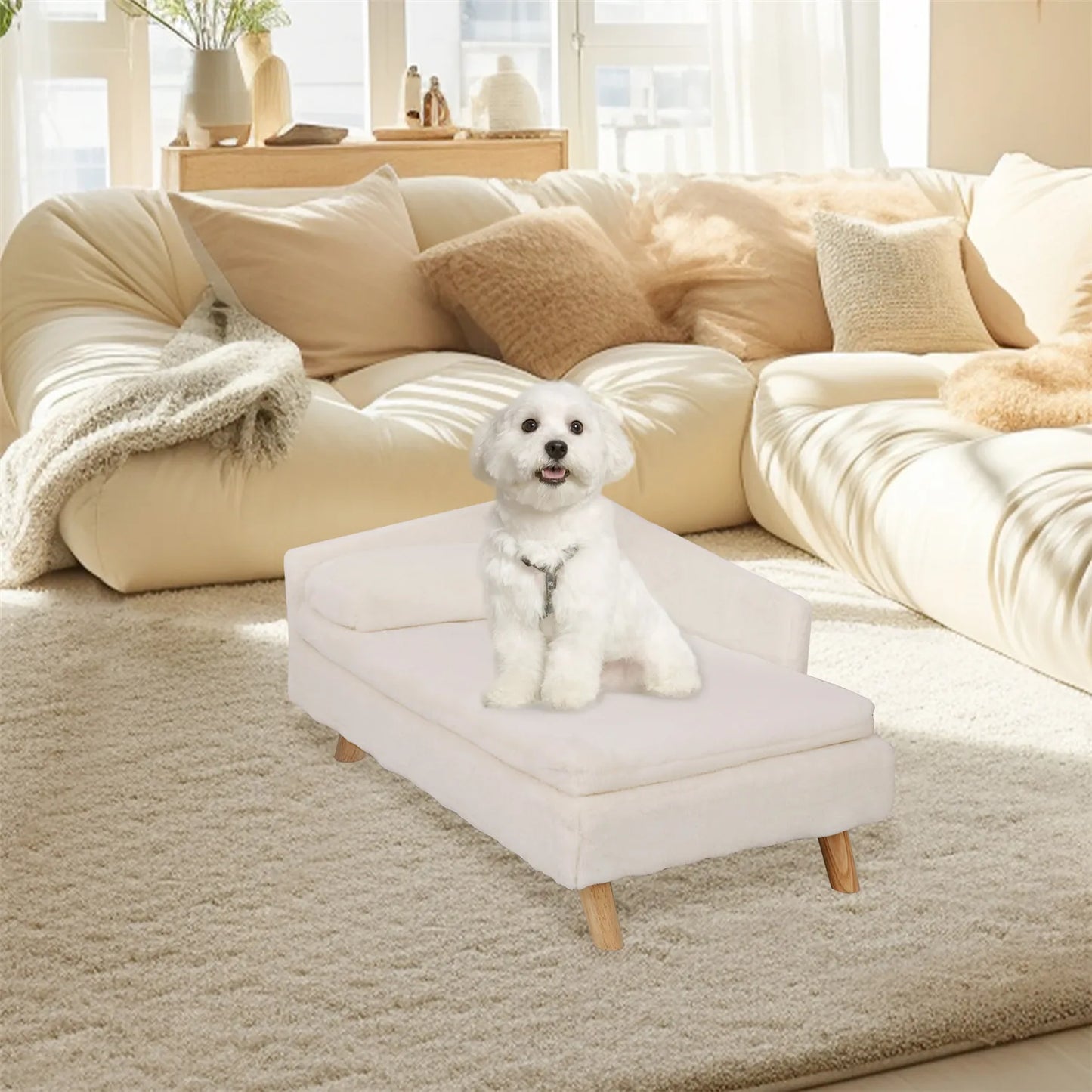 Elevated Pet Bed with Cozy Waterproo Pad