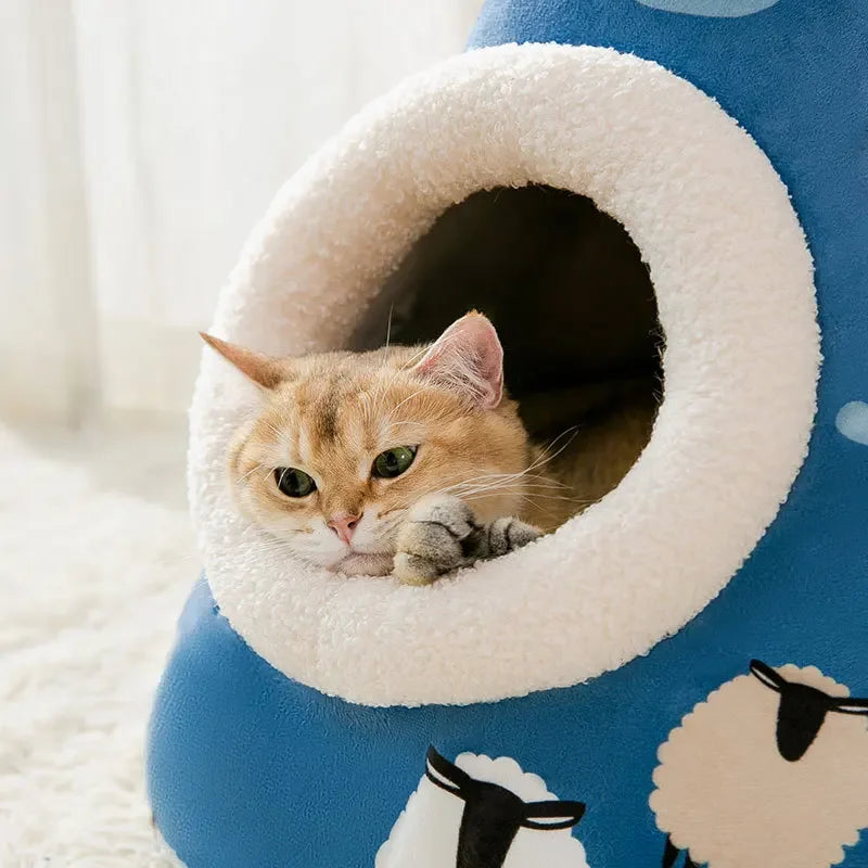 Cat House Semi-Closed Pet Bed