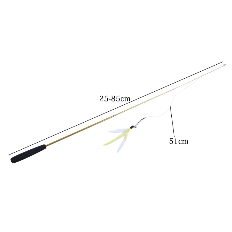Three-Section Telescopic Fishing Pole Wand Catcher Teaser Toy