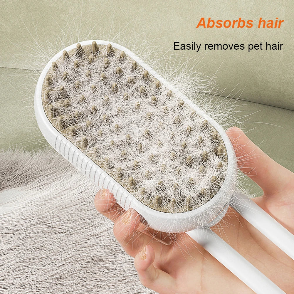 Pet Electric Steam Brush and Grooming Comb