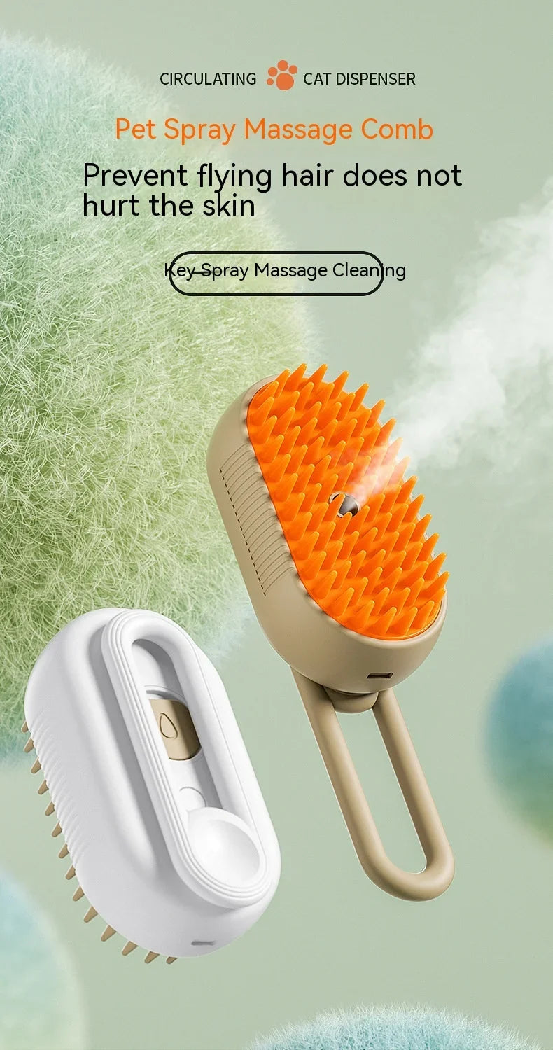 Pet Electric Steam Brush and Grooming Comb