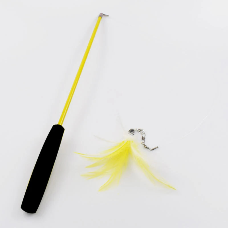 Three-Section Telescopic Fishing Pole Wand Catcher Teaser Toy