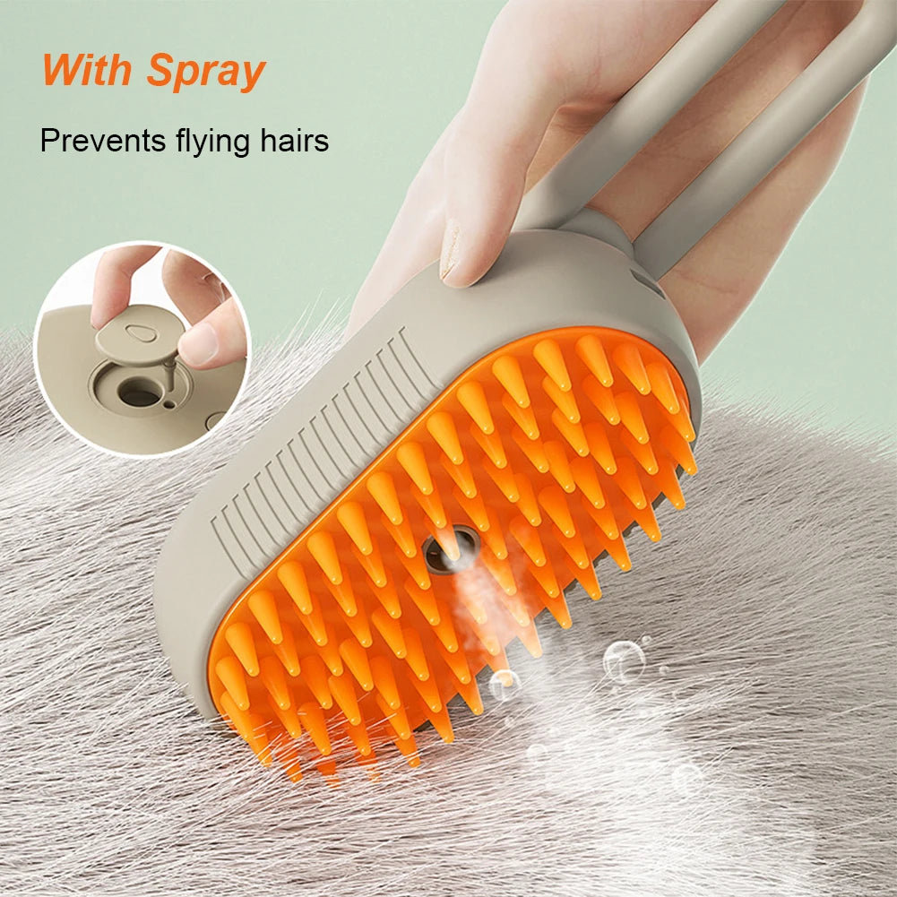 Pet Electric Steam Brush and Grooming Comb