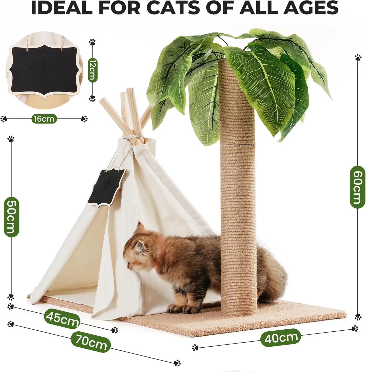 Scratching Post with Teepee Cat Tree