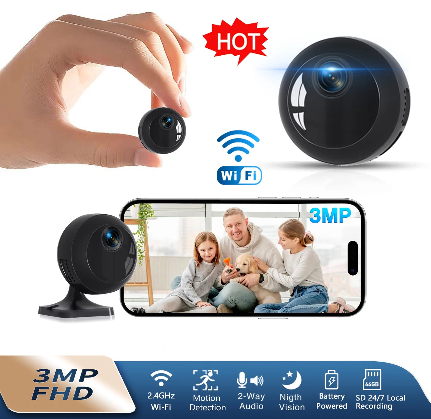 Wi-Fi Mini Pet Camera