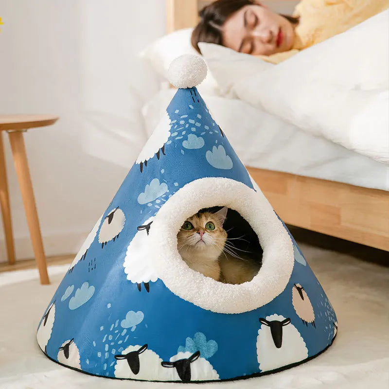 Cat House Semi-Closed Pet Bed